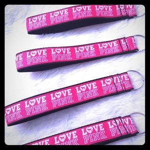 1- love PINK keychain / key fob Wristlet